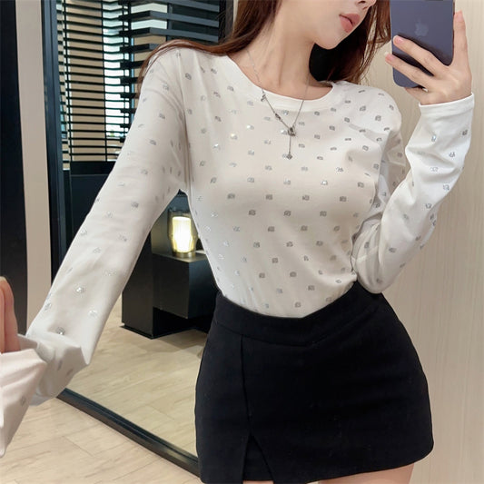 【tops】キラキラ2色長袖TシャツF8304
