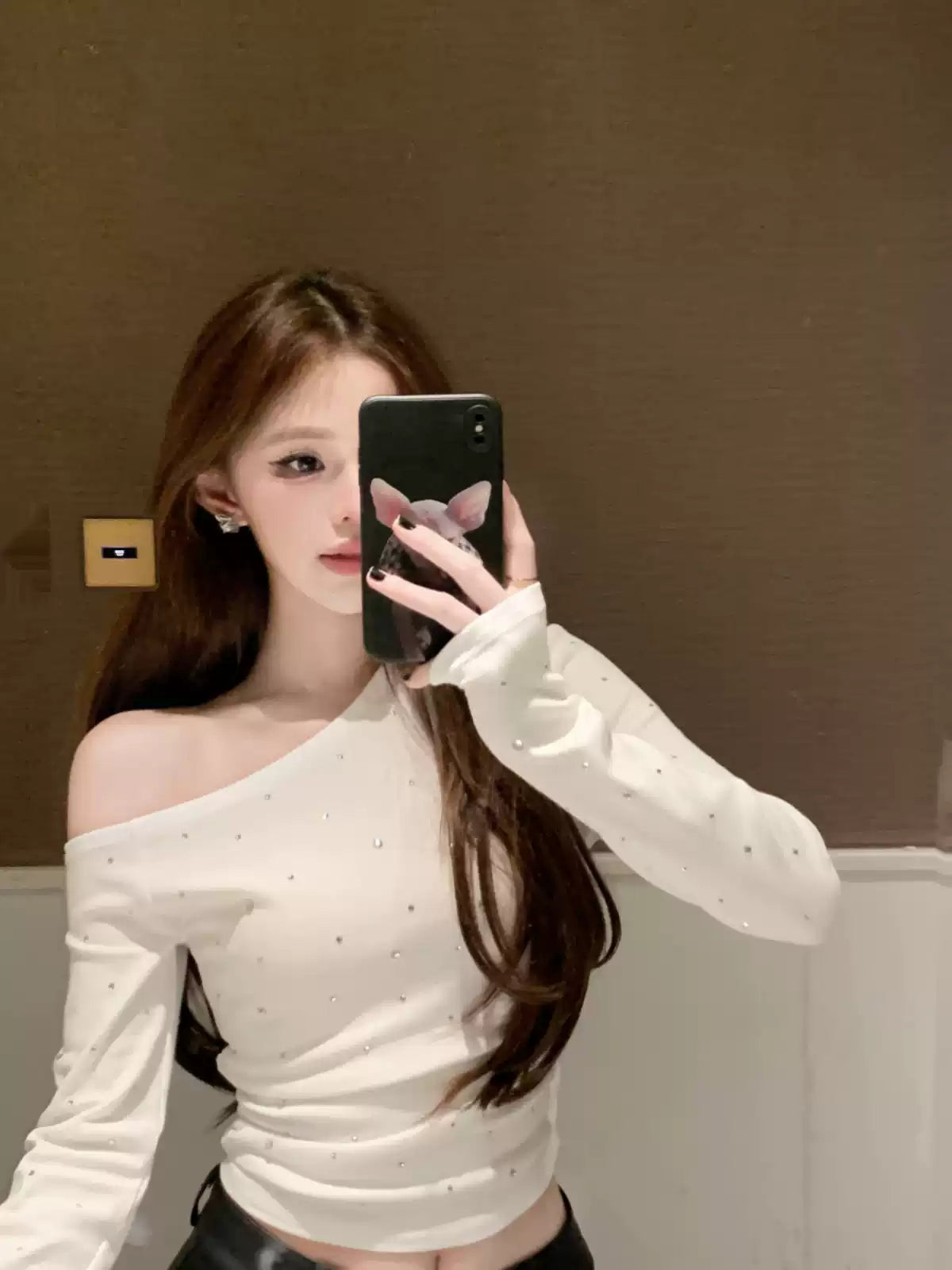 【tops】キラキラ長袖TシャツF8305