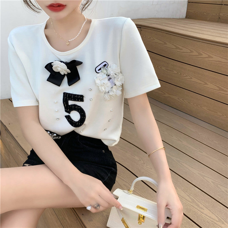 【tops】2色半袖TシャツF7574