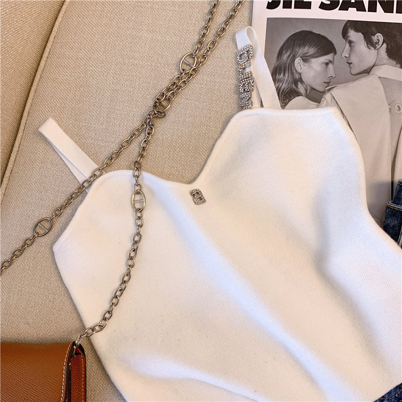 【tops】2色VネックキャミソールF7856