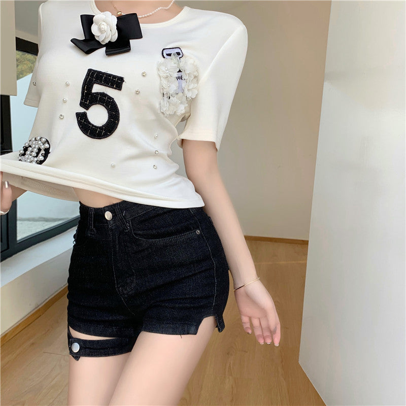 【tops】2色半袖TシャツF7574