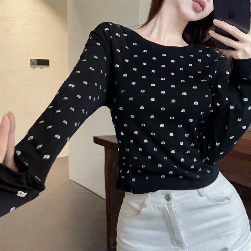 【tops】キラキラ2色長袖TシャツF8304