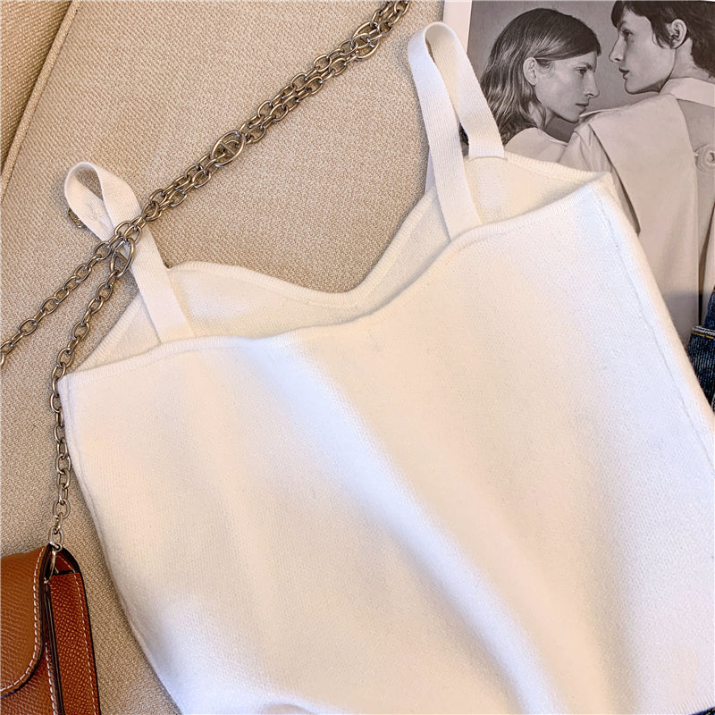 【tops】2色VネックキャミソールF7856