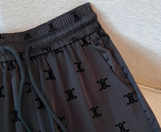 【bottoms】英字柄ガウチョパンツF7563