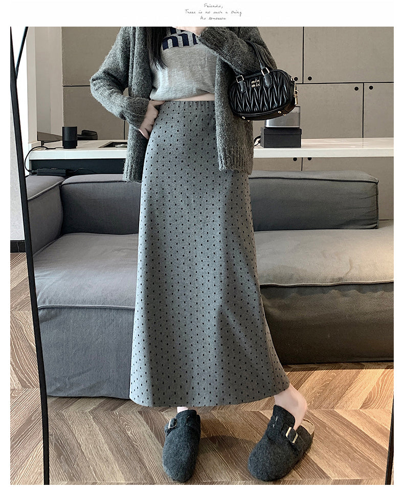 【bottoms】Aラインロング丈スカートF8294