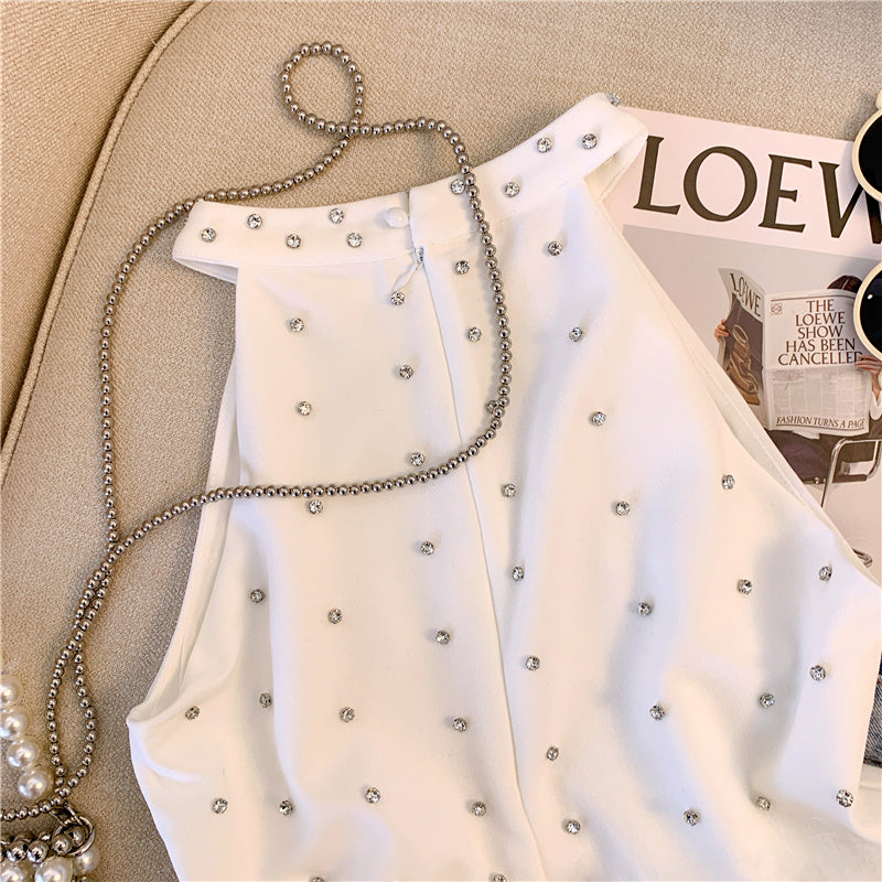 【tops】2色キラキラフリンジキャミソールF7769