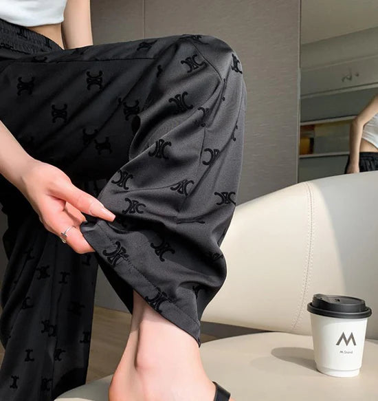 【bottoms】英字柄ガウチョパンツF7563