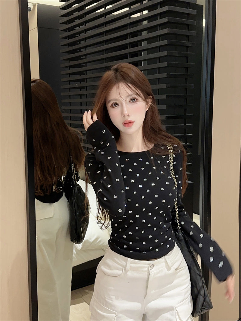 【tops】キラキラ2色長袖TシャツF8304