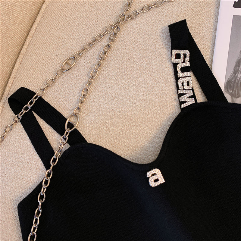 【tops】2色VネックキャミソールF7856