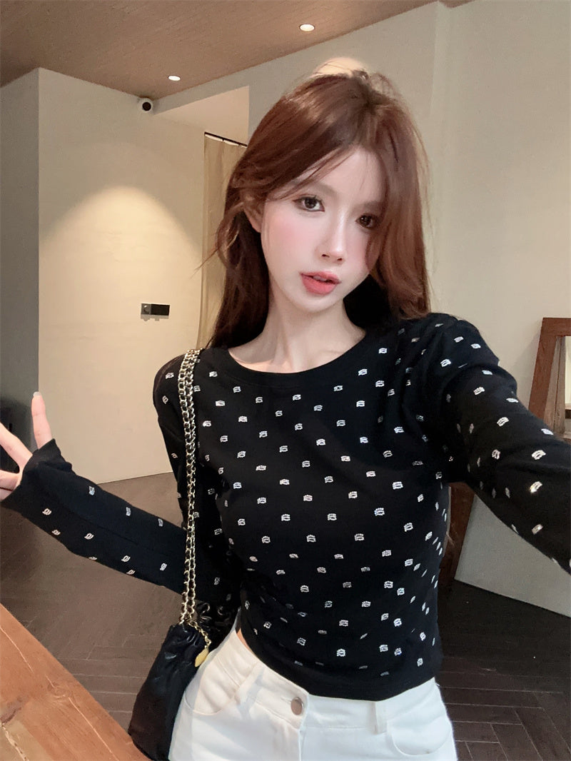 【tops】キラキラ2色長袖TシャツF8304