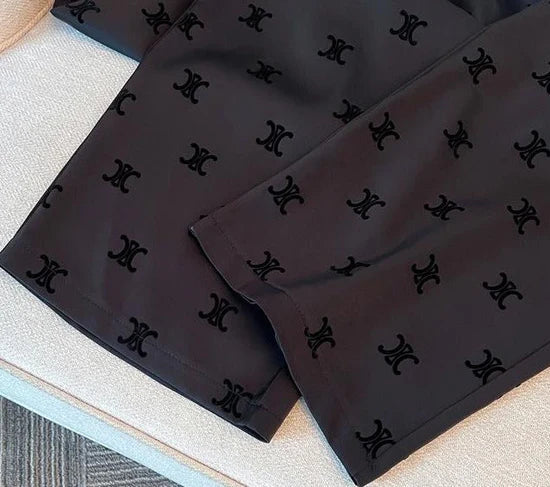 【bottoms】英字柄ガウチョパンツF7563