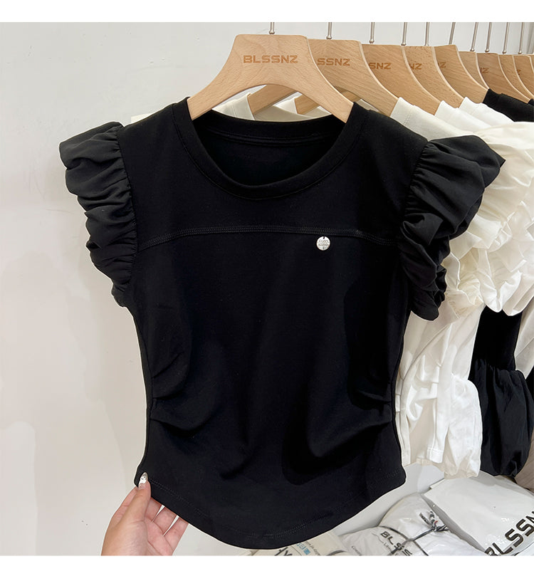 【tops】3色フレンチスリーブＴシャツF7774