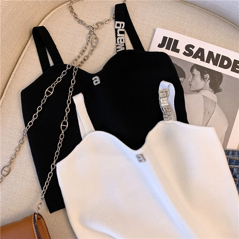 【tops】2色VネックキャミソールF7856