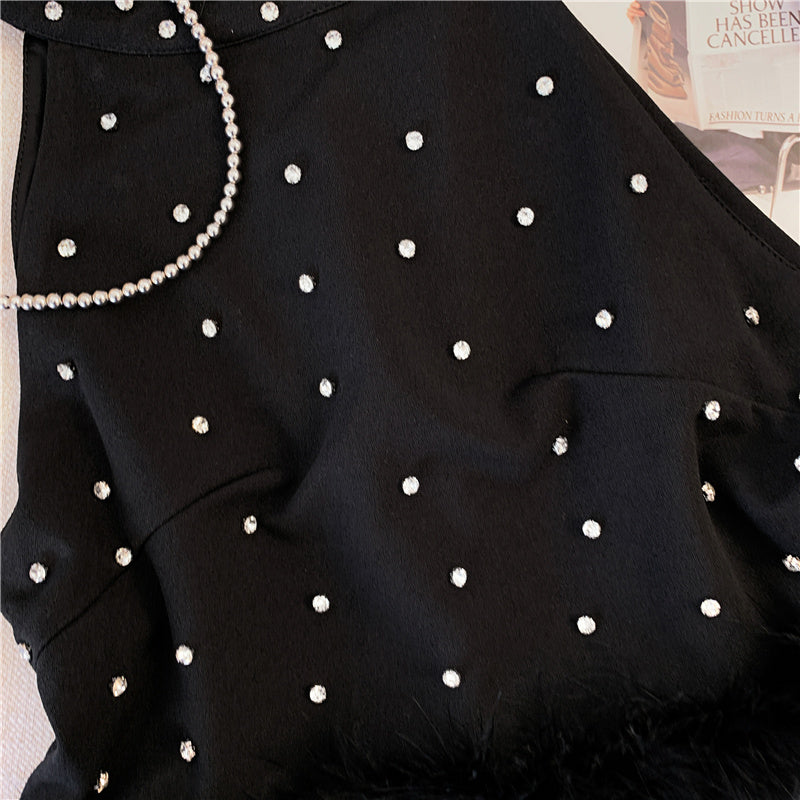 【tops】2色キラキラフリンジキャミソールF7769