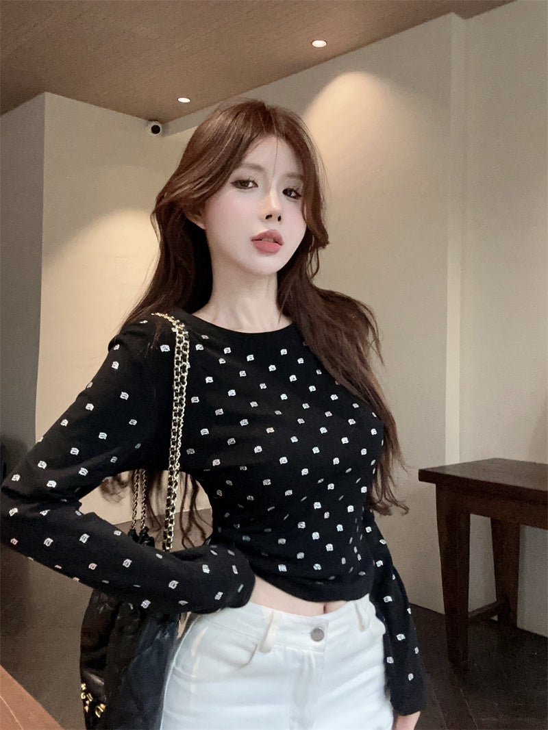 【tops】キラキラ2色長袖TシャツF8304