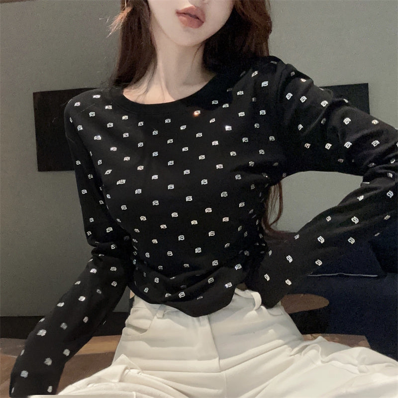 【tops】キラキラ2色長袖TシャツF8304