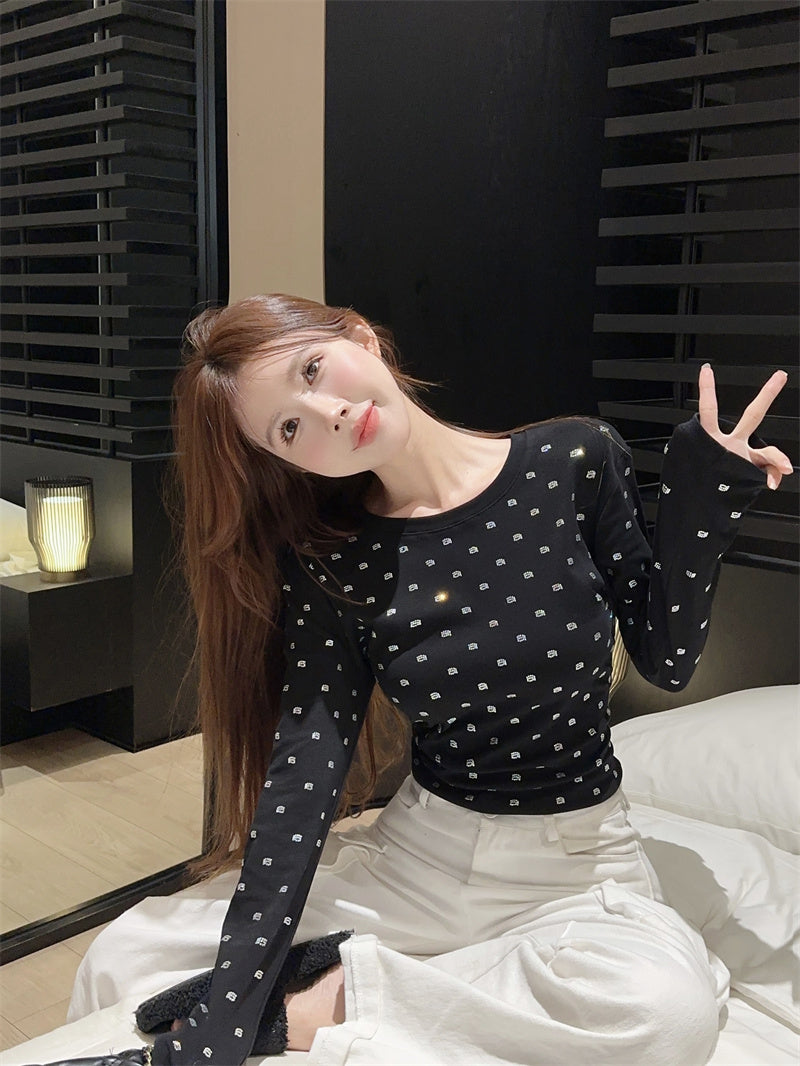 【tops】キラキラ2色長袖TシャツF8304