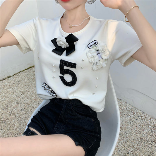 【tops】2色半袖TシャツF7574