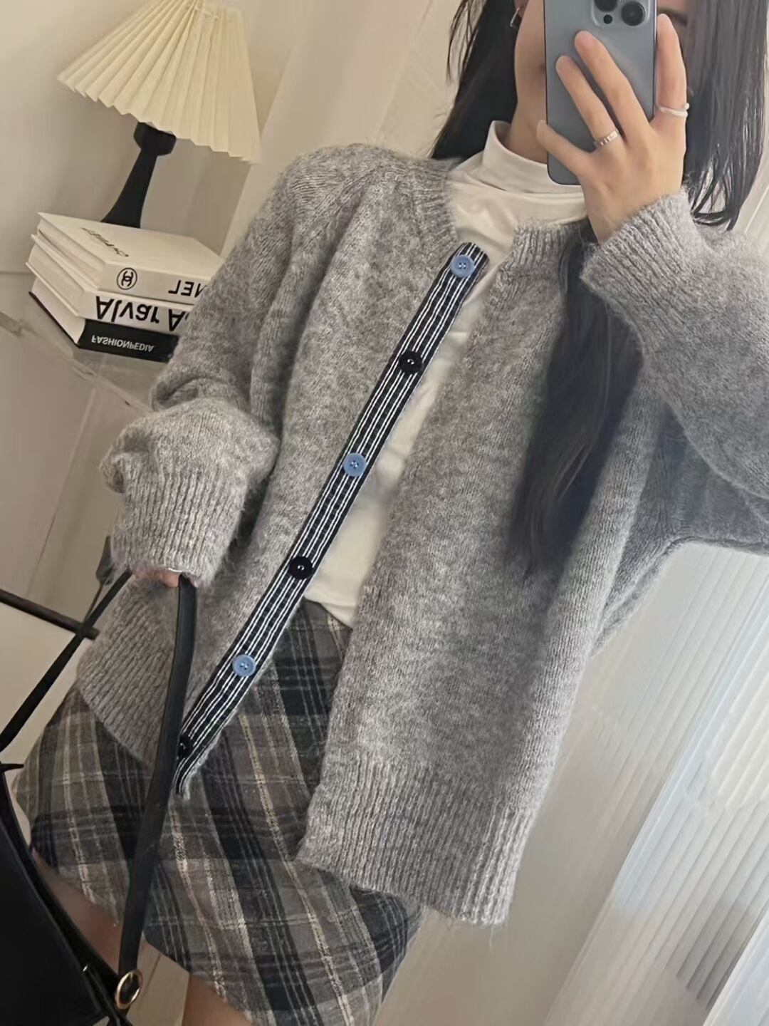【outer】切り替えニットカーデ　M29006