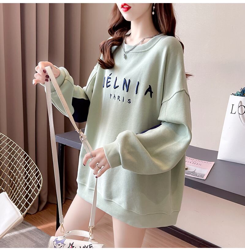 【tops】必ず目を引く秋新作〜3色ラウンドネック長袖ファッション配色英字柄着回しパーカーF0729