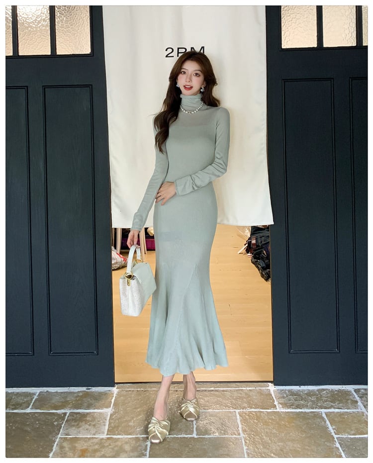 【dress】マーメイドニットワンピース　M27389