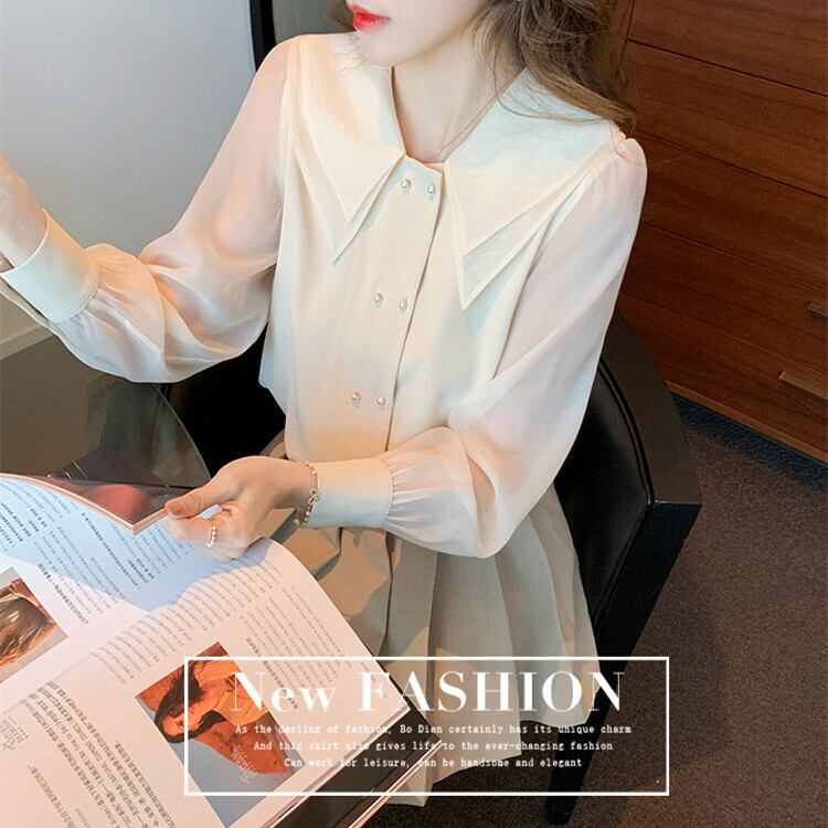 【tops】折り襟ブラウス　M29354