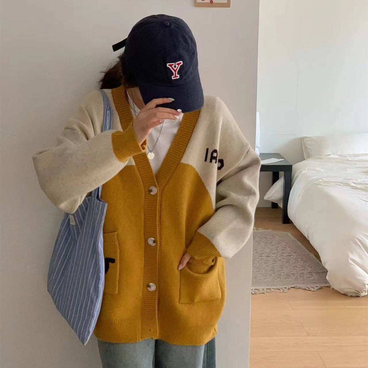 【outer】Vネックニットカーデ　M26299