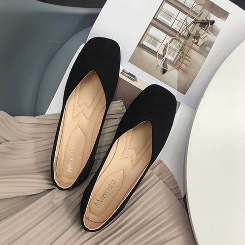 【shoes】定番シンプル3色履きやすい合わせやすいフラットシューズ