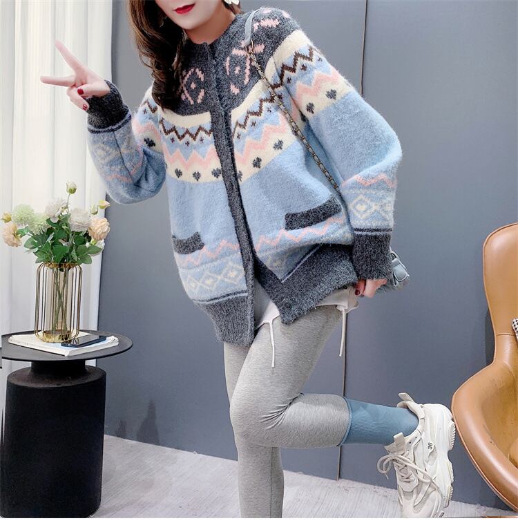 【outer】ジャカードニットカーデ　M27643
