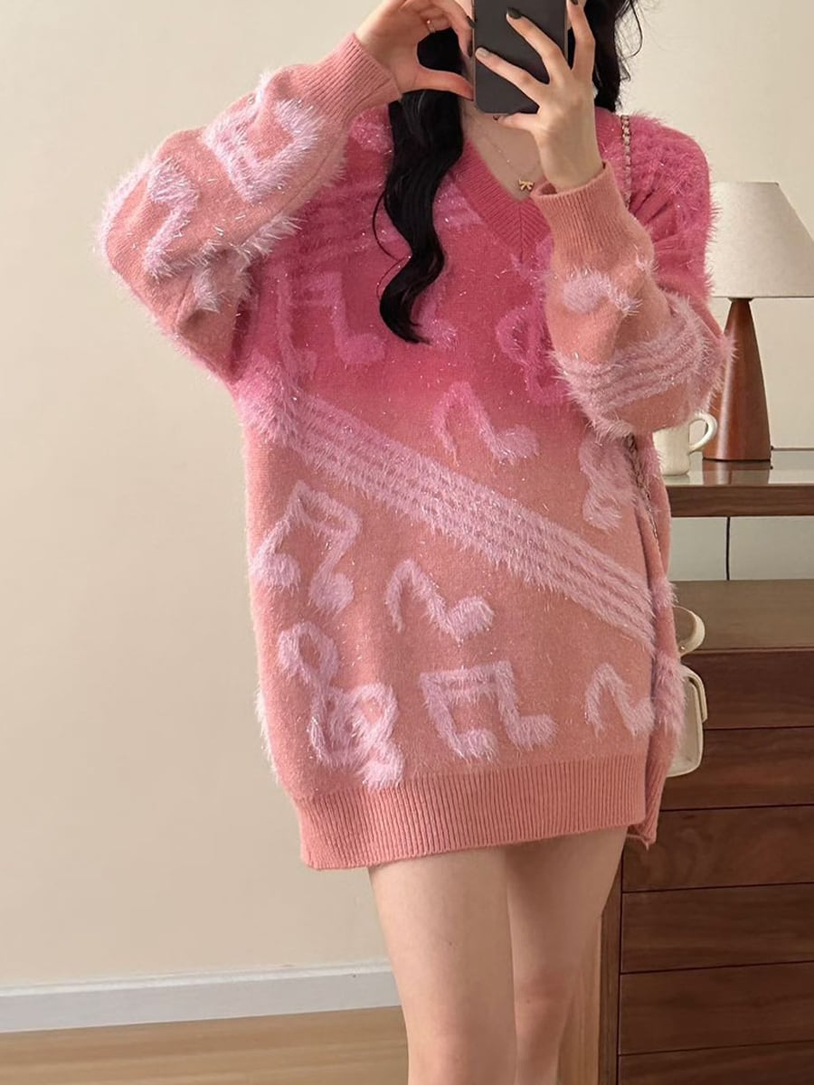 【tops】グラデーションニットトップス Q7767