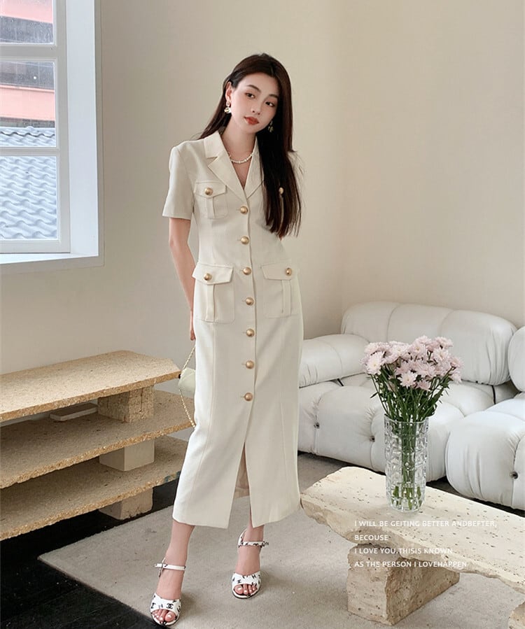 【dress】フラップポケットワンピース　M24071