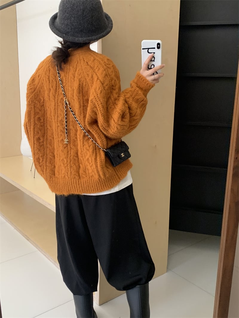 【outer】クルーネックニットカーデ　M18941