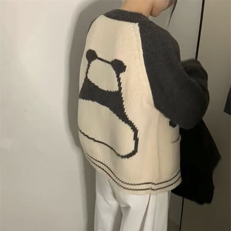 【outer】配色ニットカーデ　M28920