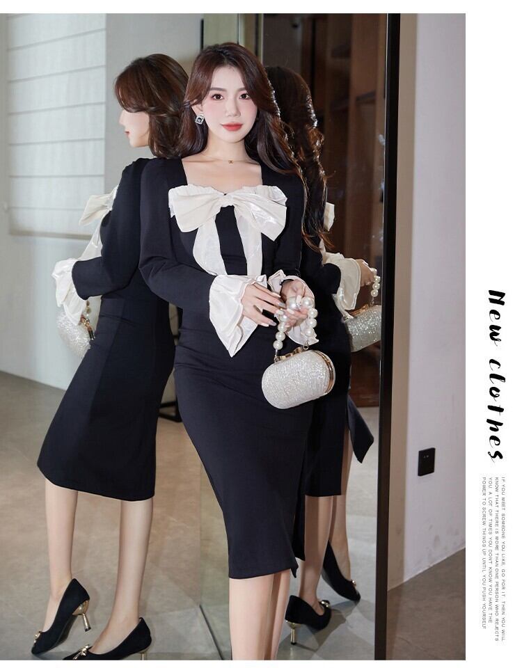 【dress】リボン付きデートワンピース　M18660