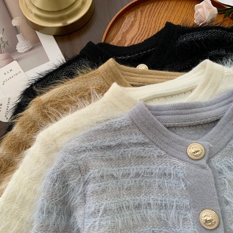 【outer】クルーネックニットカーデ　M27211