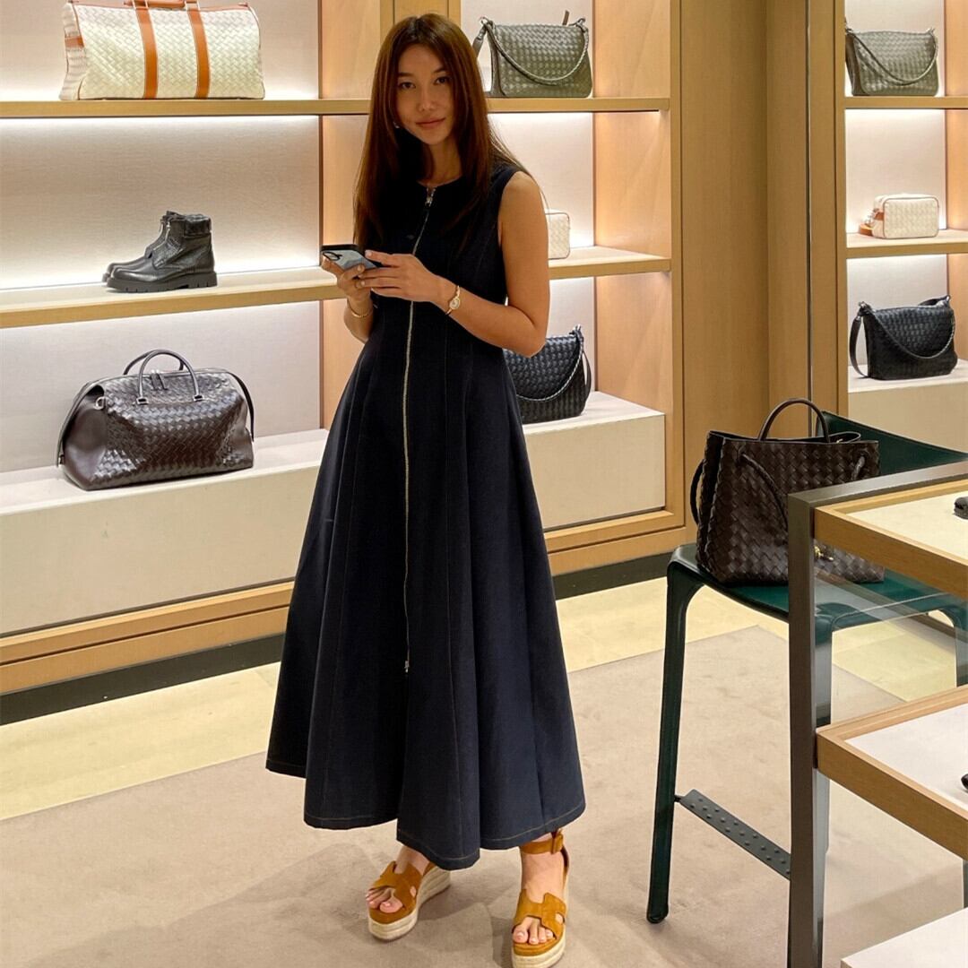 【dress】ファスナーノースリーブワンピース　M29765