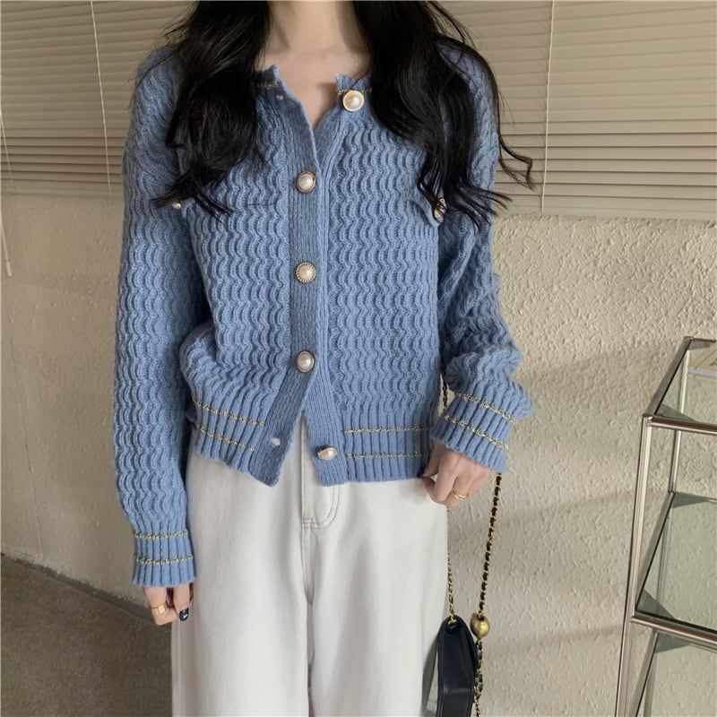 【outer】クルーネックニットカーデ　M26153