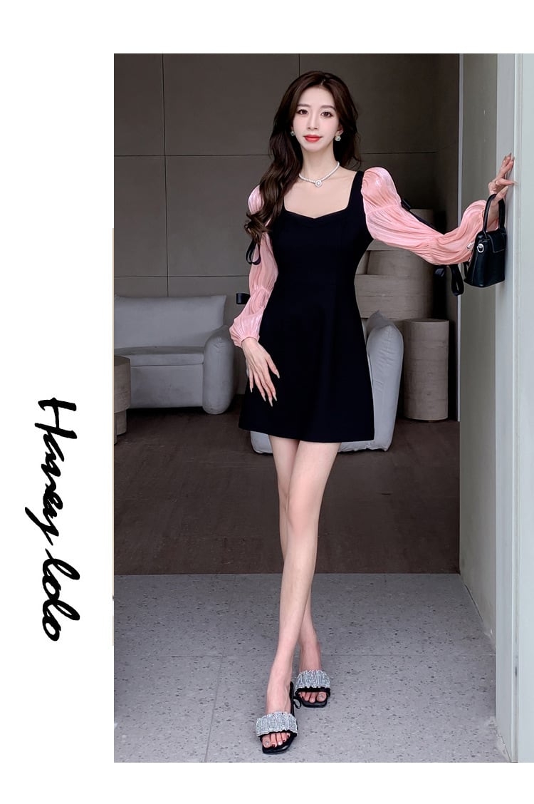 【dress】リボン付き切り替えワンピース　M26331