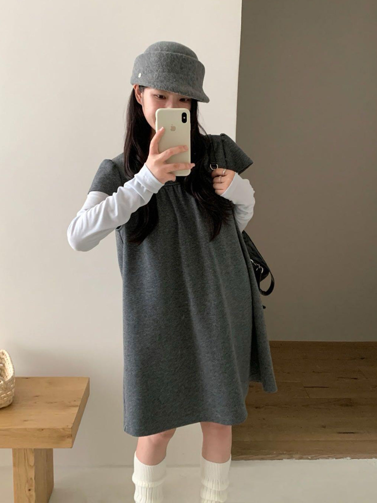 【dress】ノースリーブ折り襟ワンピース Q9044