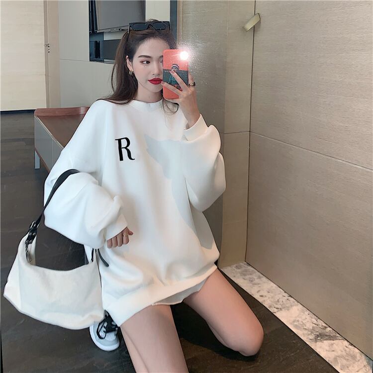 【tops】オシャレ度満点〜気質満点トップス長袖英字柄ラウンドネックINS風パーカー G9174