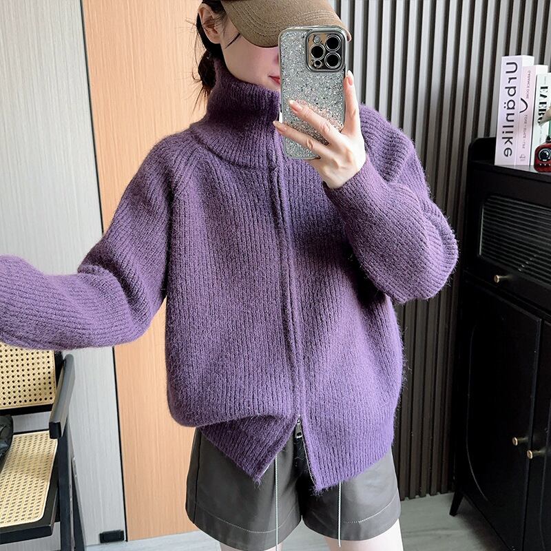 【outer】ファスナーニットカーデ　M27636