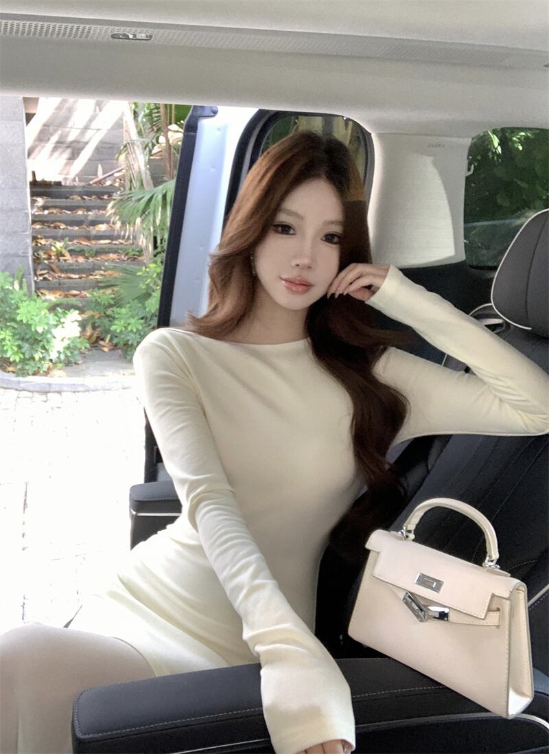 【dress】チュールコンビボートネックマーメイドワンピース　M29764