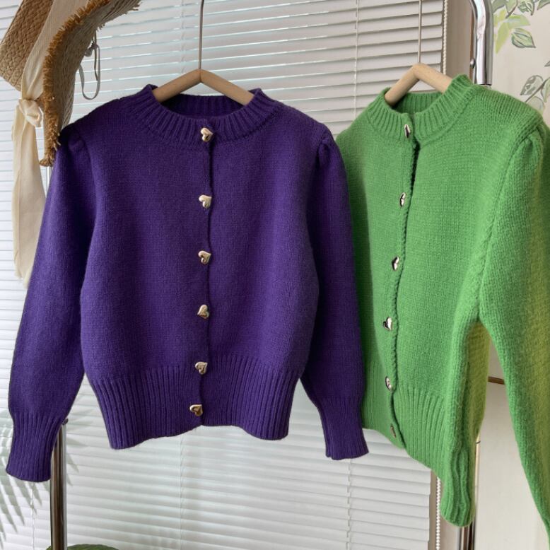 【outer】クルーネックニットカーデ　M18108