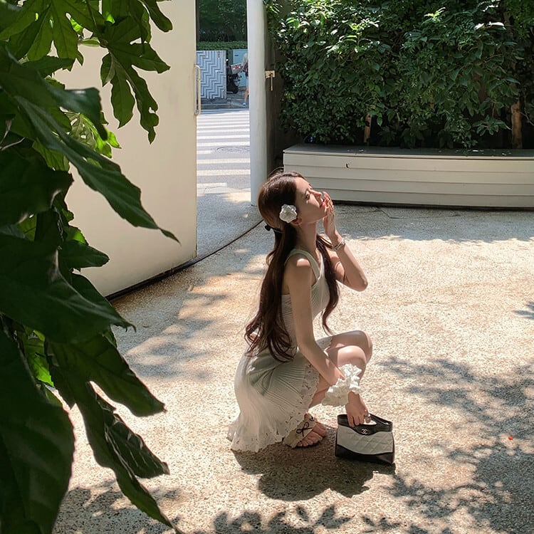 【dress】クロスレースドッキングミニワンピース　N3220
