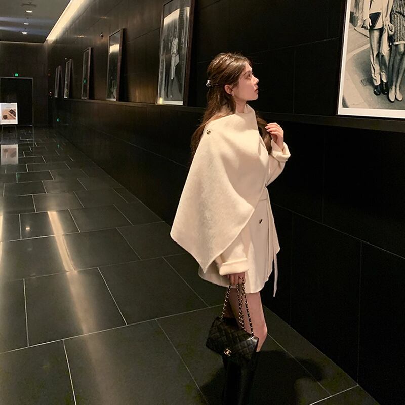【outer】ショールカラーコート Q7361