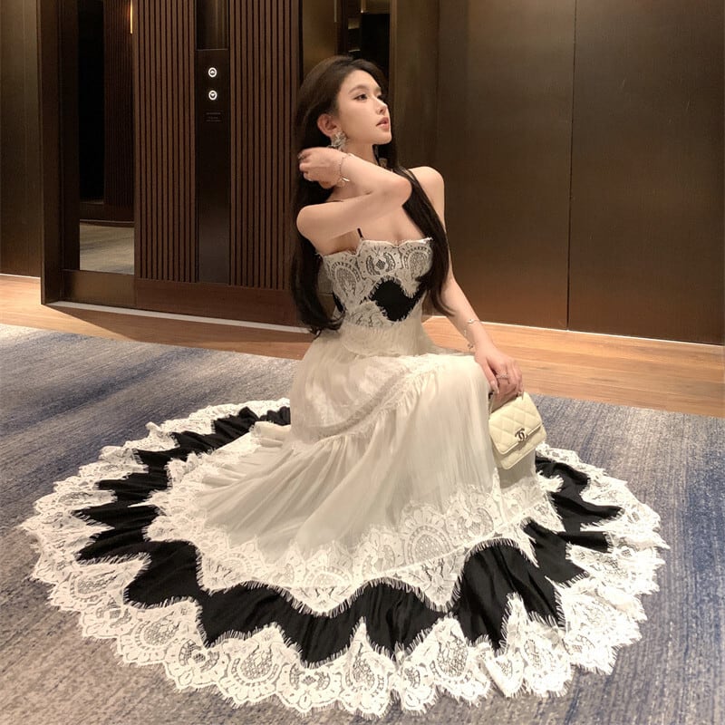 【dress】レースドッキングキャミワンピース　M31993