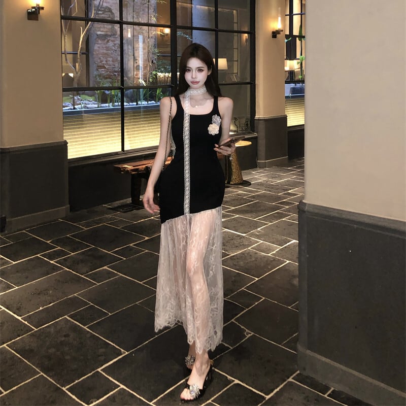 【dress】チュールコンビキャミワンピース　M30179