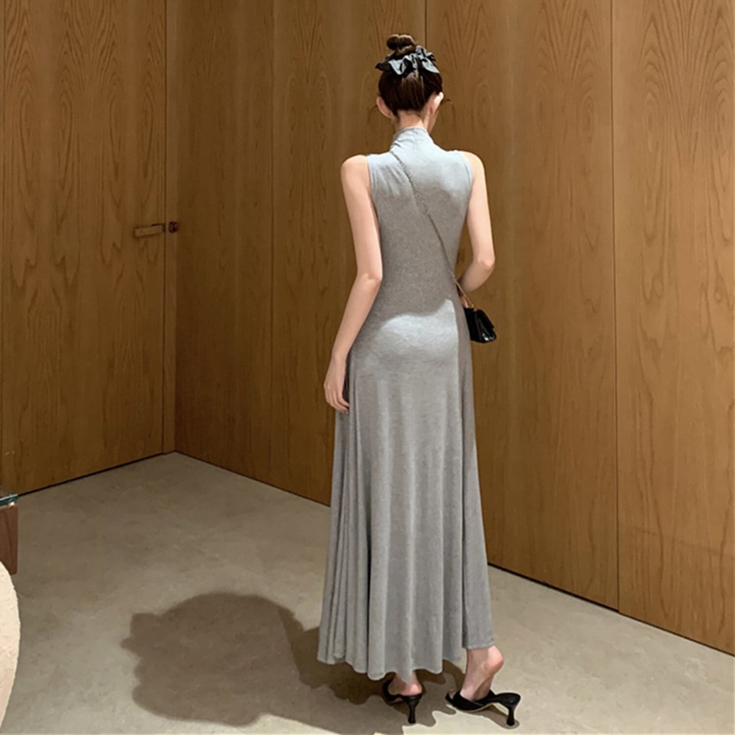 【dress】ハイネックノースリーブワンピース　N2978