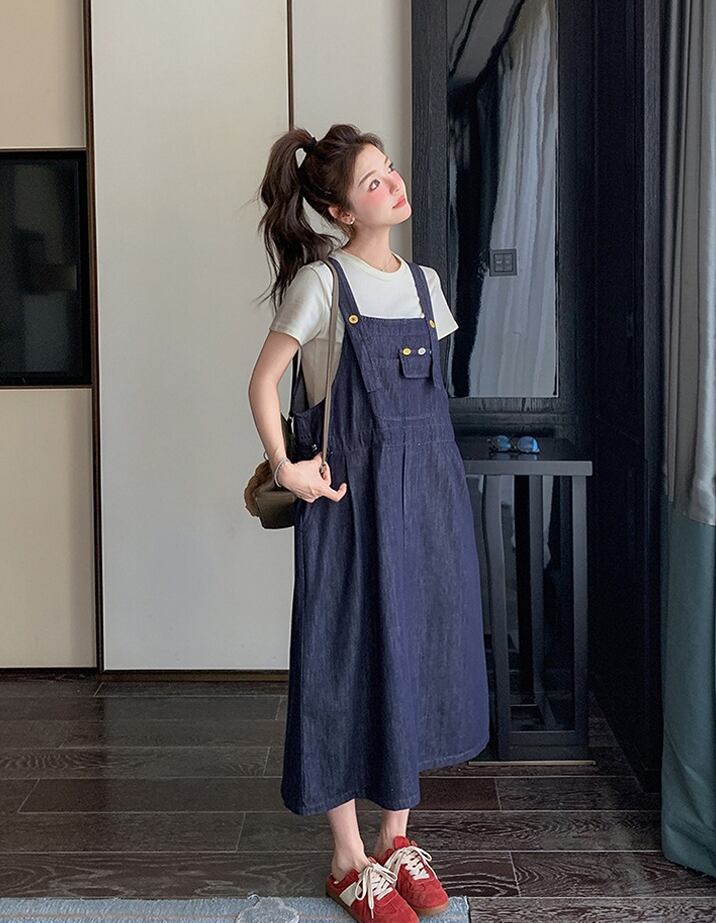 【dress】デニムサロペットスカート Q8321