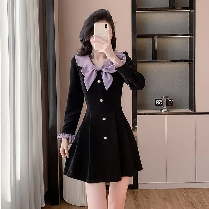 【dress】リボン付きデートワンピース　M28293